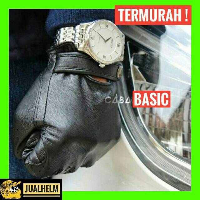 Sarung Tangan Motor/Sarung Tangan Kulit/Caba Basic Hitam