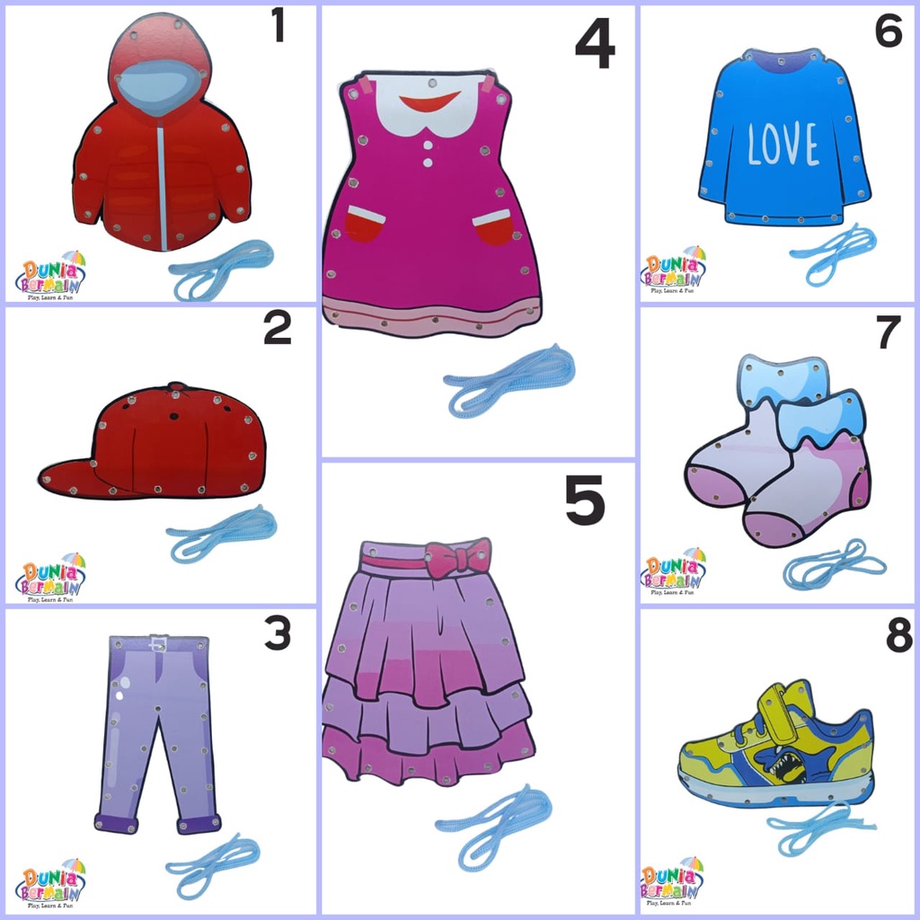 Mainan Edukasi Menjahit Seri Baju