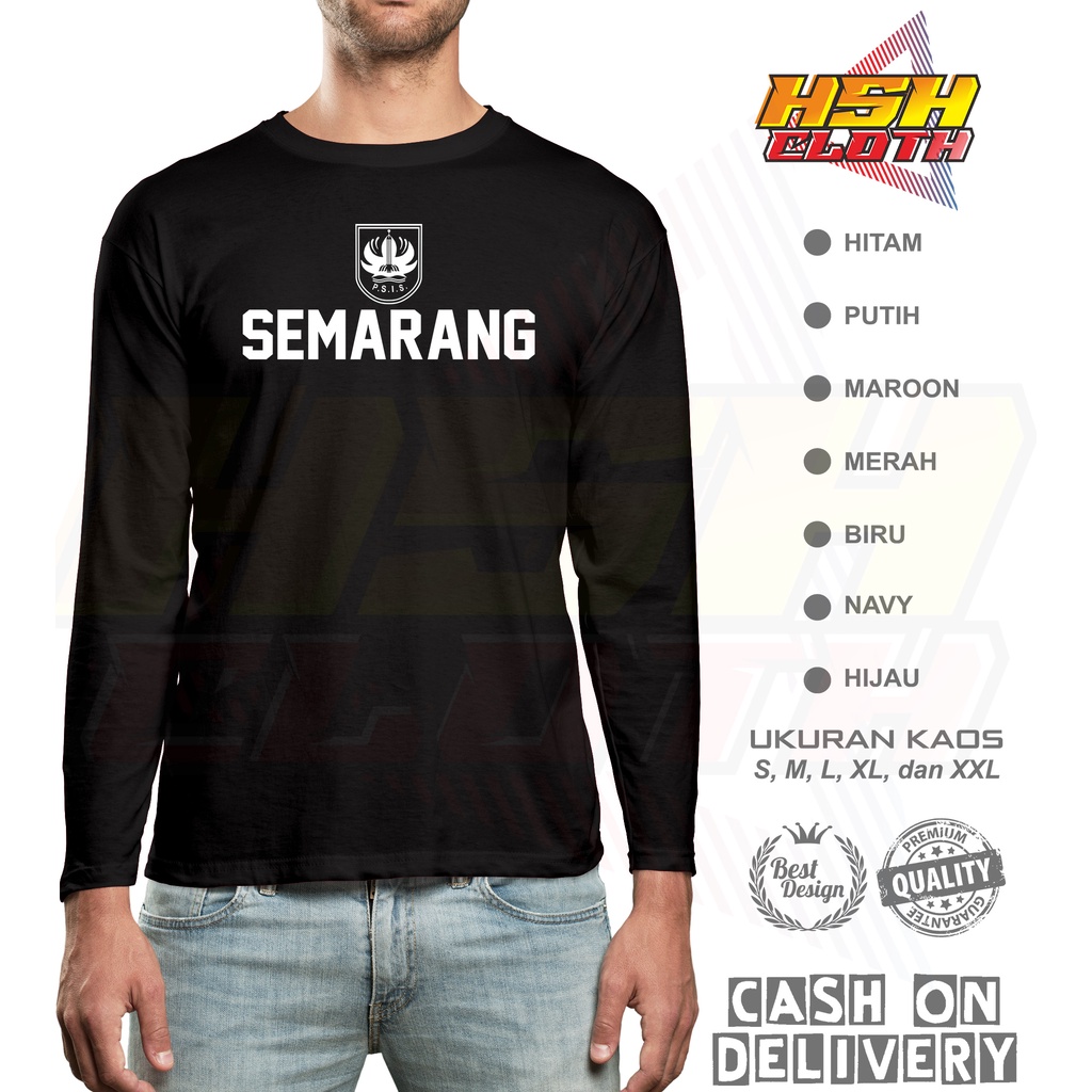Baju Kaos Distro PSIS Semarang Logo Lengan Panjang Bisa Custom - HSHCloth