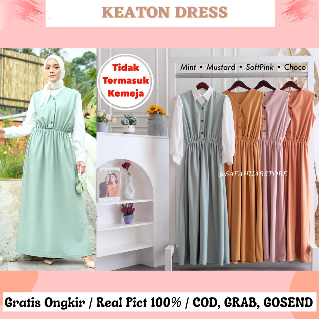 KEATON DRESS / DRESS SIMPLE / DRESS KONDANGAN / DRESS POLOS