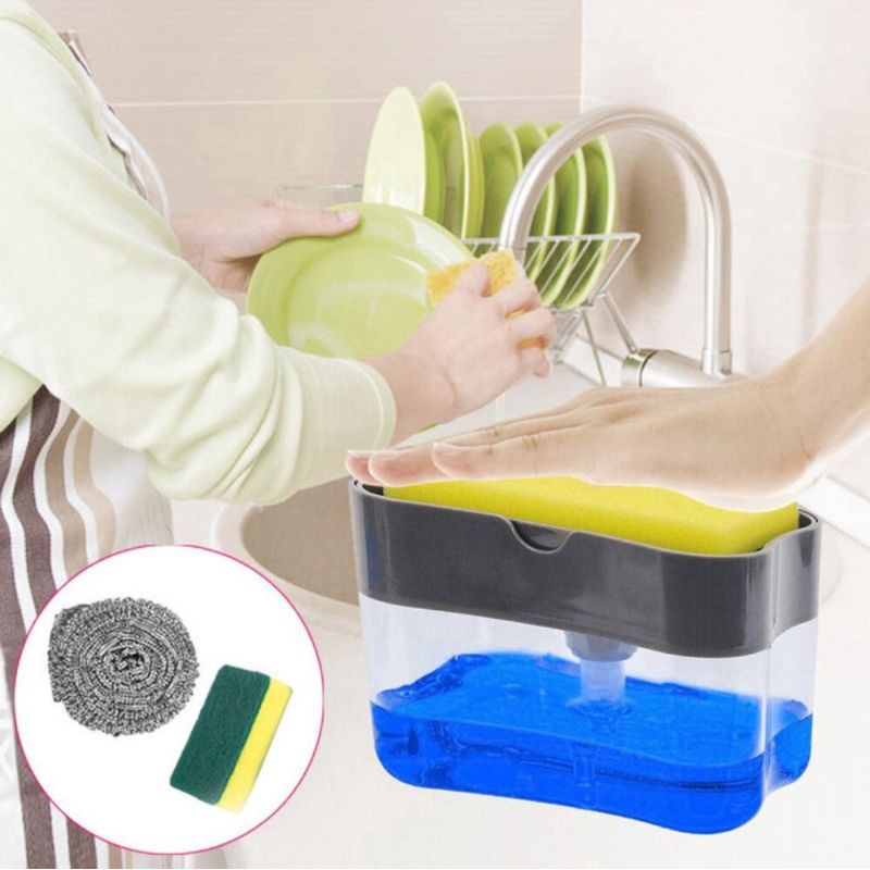 Dispenser Sabun Cuci Piring -Busa Sponge - Soap Pump Sponge Caddy