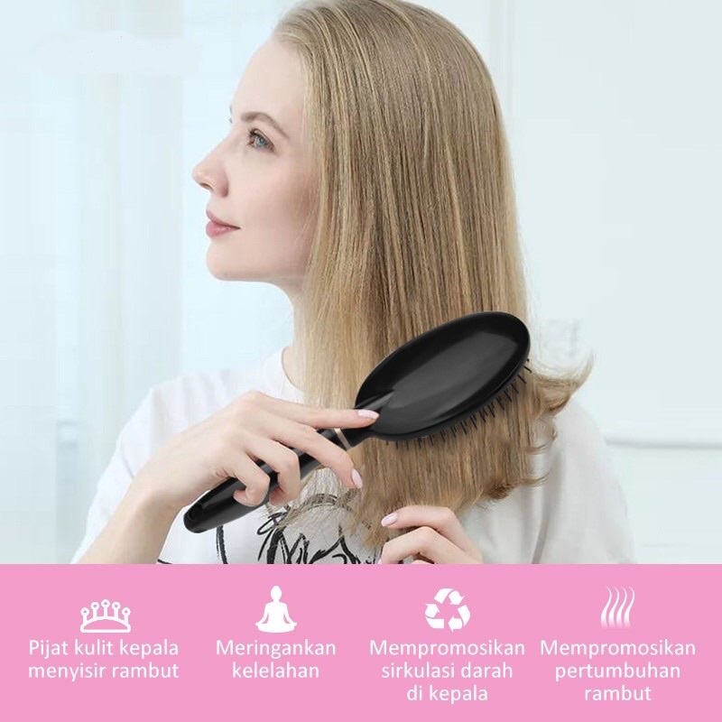 Sisir Rambut Wanita Anti Kusut Hair Style Comb Kecantikan / Sisir Rambut Anti Rontok / Styler Cushion Brush / Sisir Pijat Kepala / Sisir Anti Kusut dan Anti Nyangkut / Sisir Rambut Hair Brush Massage Comb Anti Kusut Hair Salon Airbag