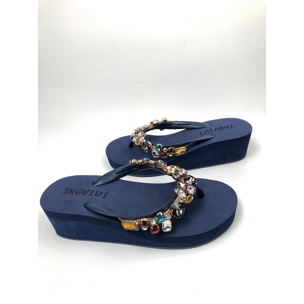 Ingvivi Swarovski Sandal Wedges Wanita 7cm dan 5cm