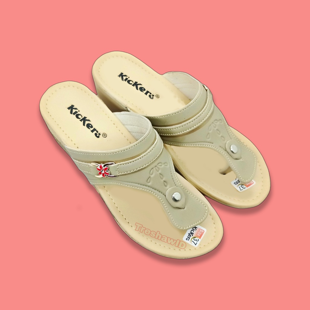 Sandal Wedges Wanita Kickers Terbaru Trendy