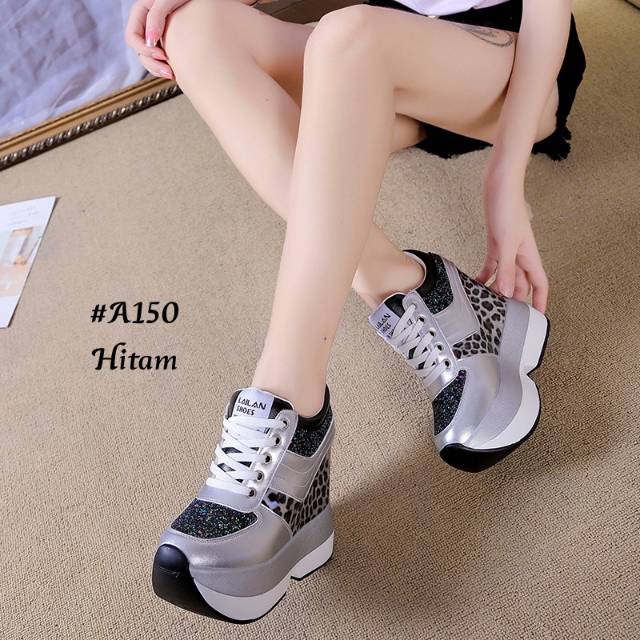 Sepatu Wedges Wanita Impor Glitter Korea #A150