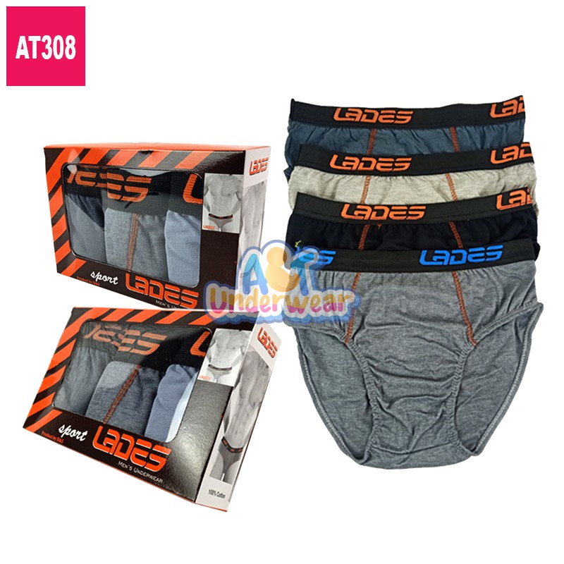 AT308-Lades sport Celana Dalam Boxer 3 pcs Ukuran dewasa M L XL