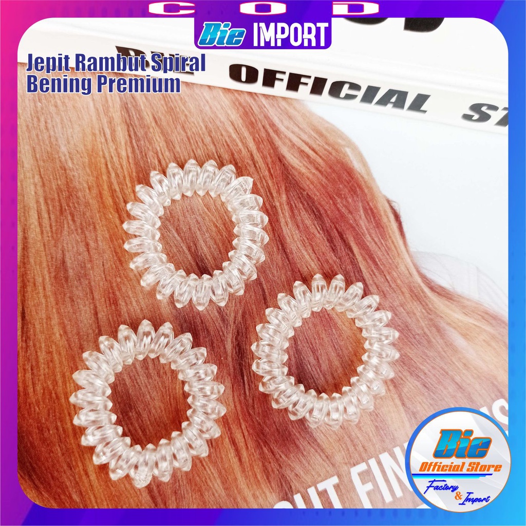 Ikat Rambut Spiral Bening Premium Impor Best Seller