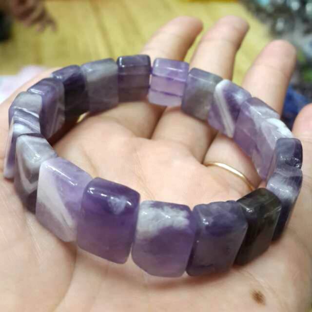 Gelang batu akik kecubung kalimantan natural