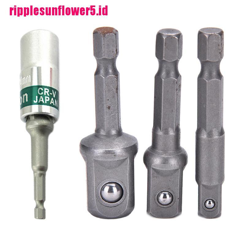 3pcs / Set Adaptor Socket Mata Bor Dengan Ukuran 1 / 2 1 / 2 / 3 / 8 Inci