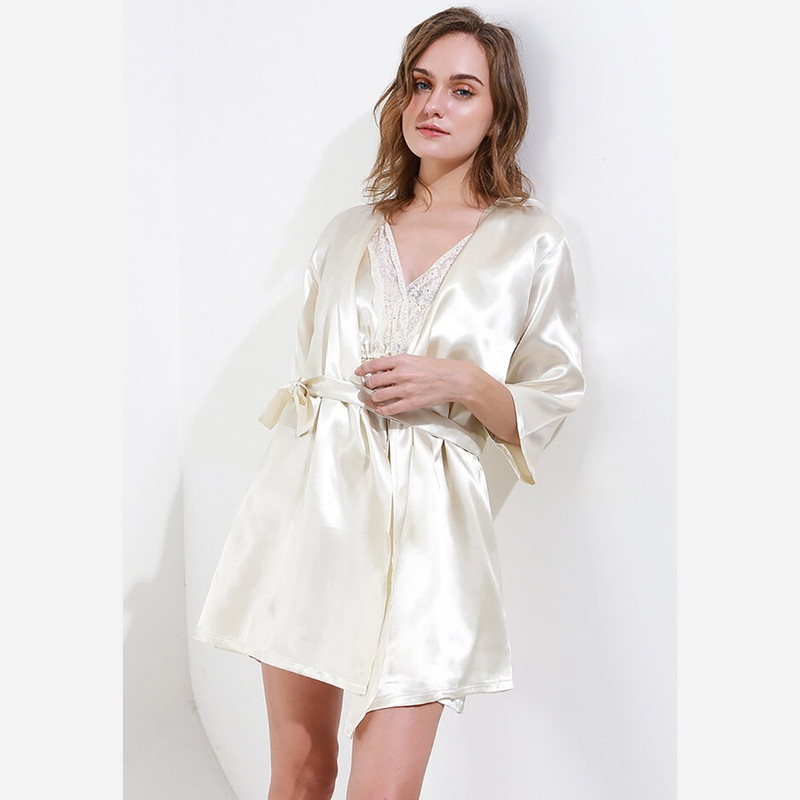 Anne Wintours Kimono Satin Silk Set Daster Tanktop Sleepwear Wanita