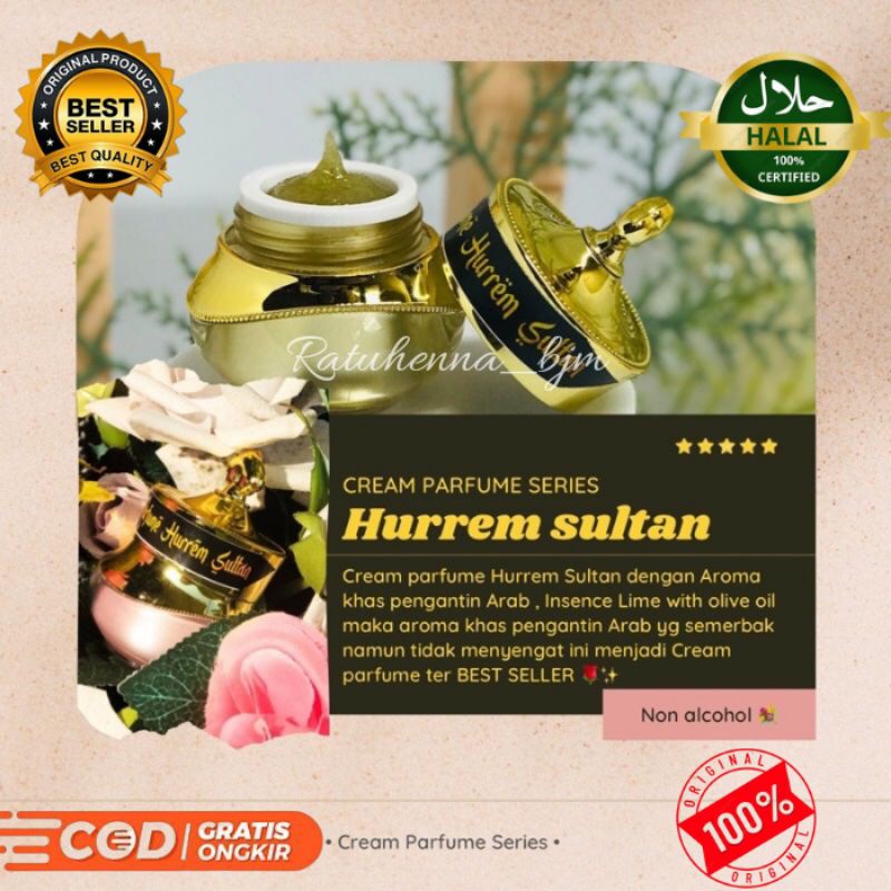 (BPOM)Cream parfum Hurrem Sultan/parfum arab/parfum badan