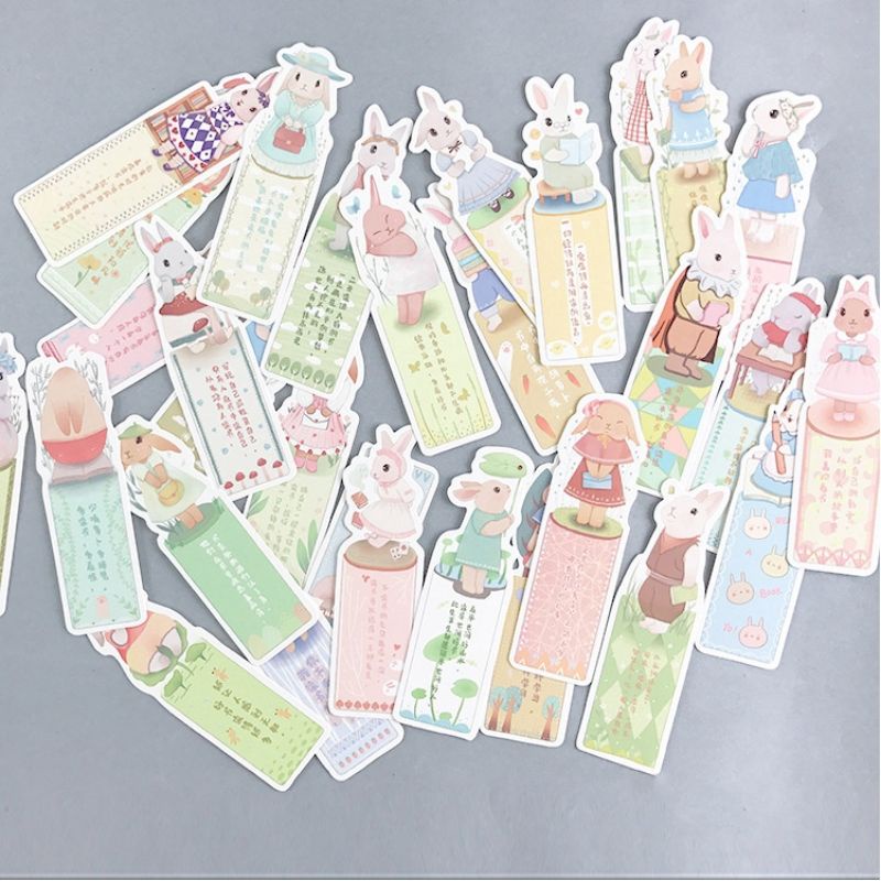 

1pcs Pembatas Buku / Bookmark Bentuk Kelinci Lucu (Tidak Bisa Pilih Motif)
