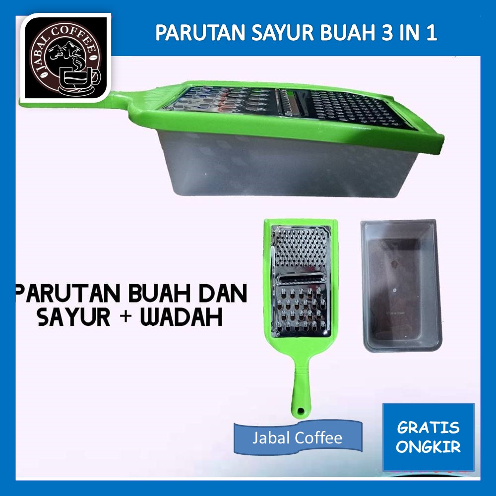 Parutan 3 In 1 / Parutan Sayur Buah / Parutan Potong Stainless Steel Serbaguna