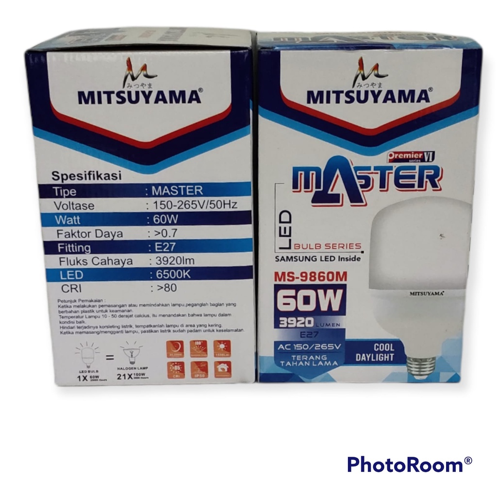 BOHLAM LUMEN 60W LAMPU LED MASTER MITSUYAMA PREMIER MS-9860 60 WATT ORI