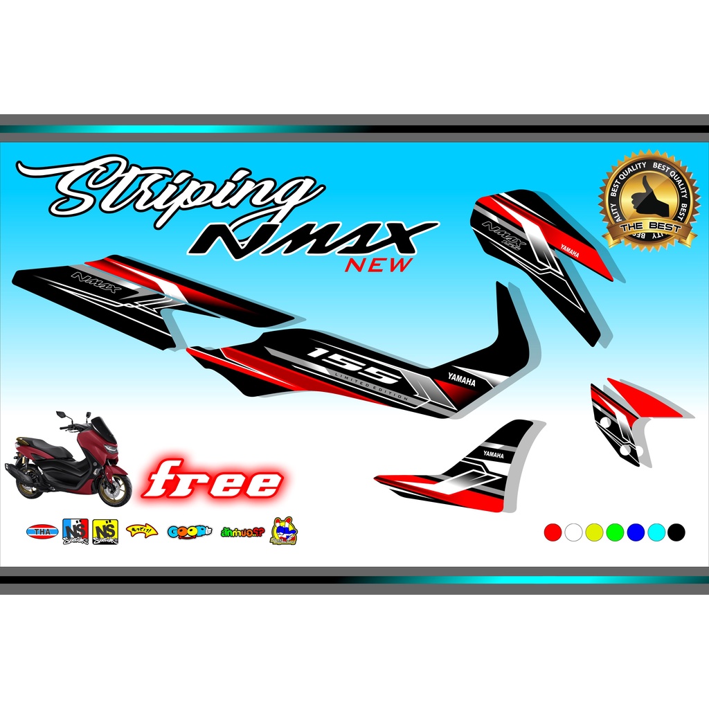 striping nmax new variasi grafis , stiker striping variasi motor all new nmax