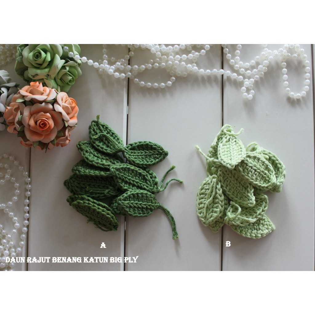 Daun Rajut Benang Katun Polyester Besar