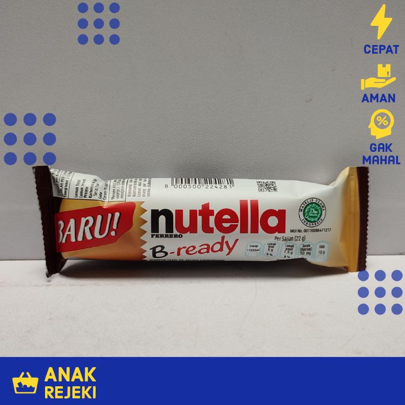 

Nutella B Ready 22gr - Wafer Hazelnut B-Ready Bready Chocolate 1pc