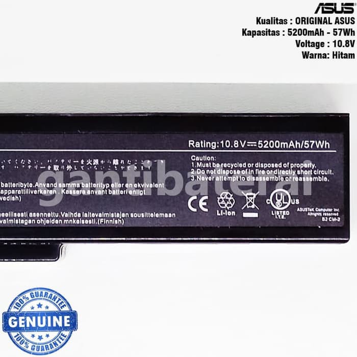 Original Baterai Laptop ASUS N43S A32-M50 A33-M50 A32-N61 A32-X64