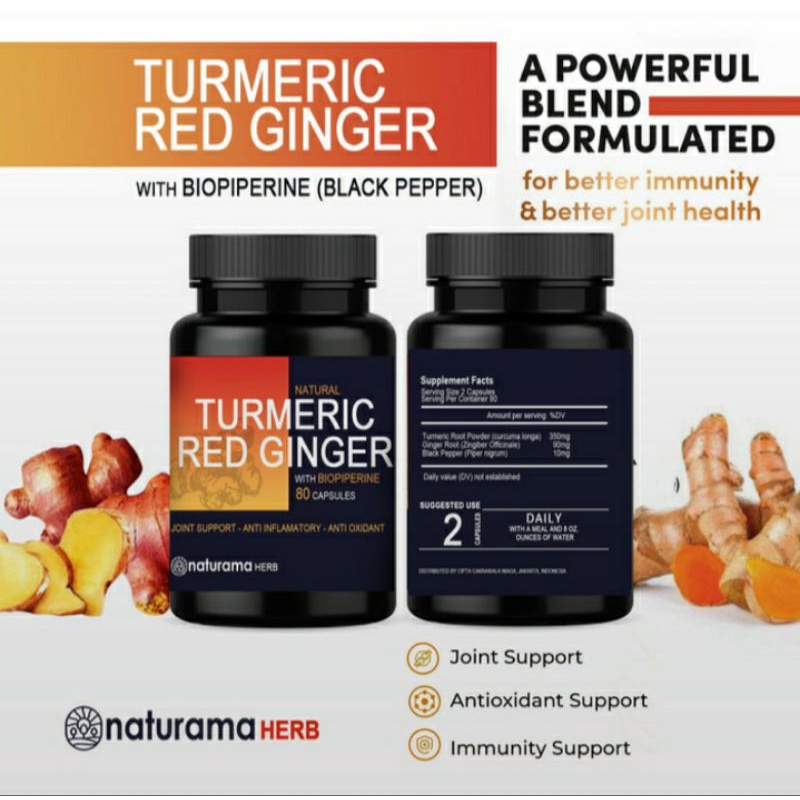 

TURMERIC RED GINGER 80 CAPSULES with BIOPIPERINE