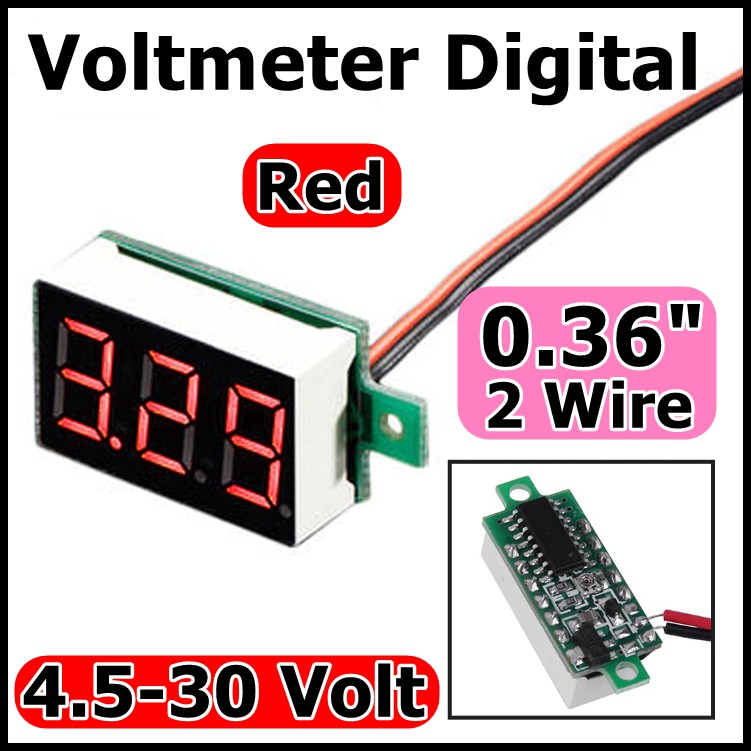 0.36 inch Professional LCD digital voltmeter DC 4.5-30V Red LED