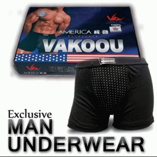 VAKOOU CELANA DALAM BOXER KESEHATAN PRIA ORIGINAL AMERICAN VAKOOU MAGNETIC FIBER