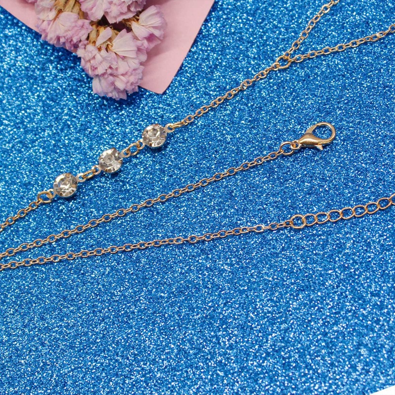 Gelang Rantai Sambung Cincin Hias Kristalberlian Imitasi Gaya Vintagebohomewah Untuk Wanita