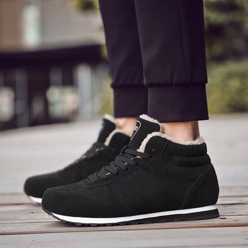 Sepatu Sneaker hangat Pria wanita dengan velvet Winter Thermal Shoes