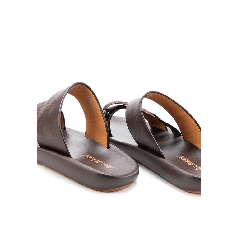 SANDAL CASUAL JIM JOKER PRIA ORIGINAL SLIDE KULIT BRANDED COKLAT JJ24