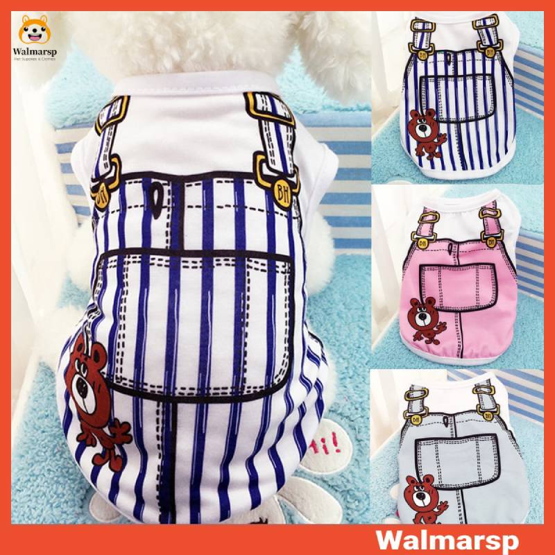 Kaos Rompi Suspender Palsu Breathable Motif Kartun Teddy Bear Untuk Anjing Kucing Peliharaan