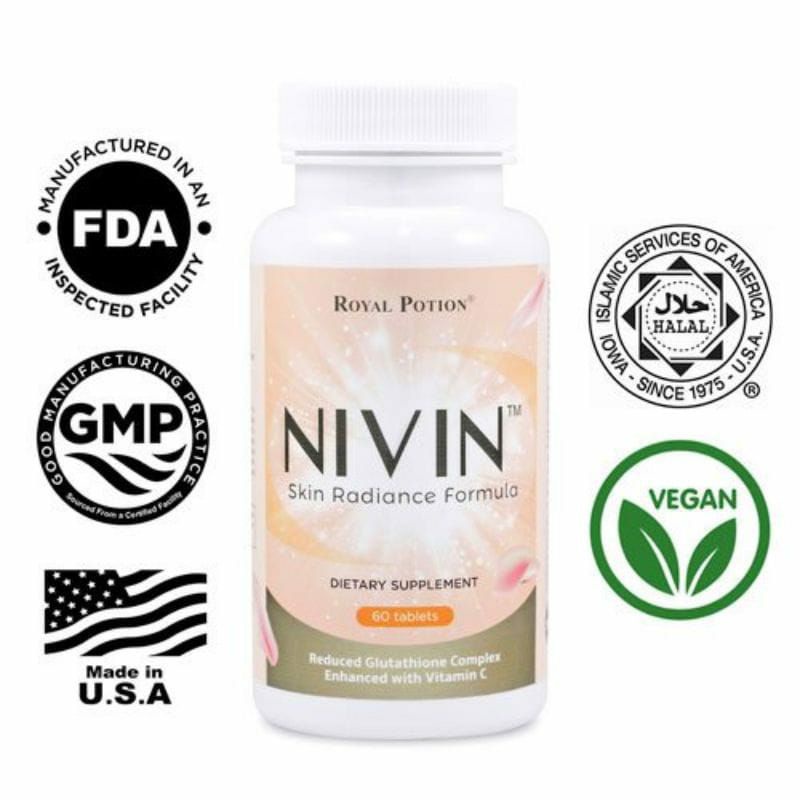 Gluta NIVIN Original 60 Tablet - Pemutih Kulit Dan Badan Permanen Suplemen Pemutih Badan BPOM