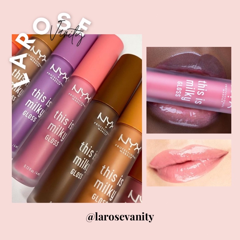 Jual NYX THIS IS MILKY LIP GLOSS / LIPGLOSS - MILK IT PINK, SKIMMED CHERRY,  MOO-DY PEACH | Shopee Indonesia