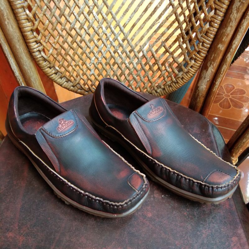 sepatu casual pria kulit asli santai lancas