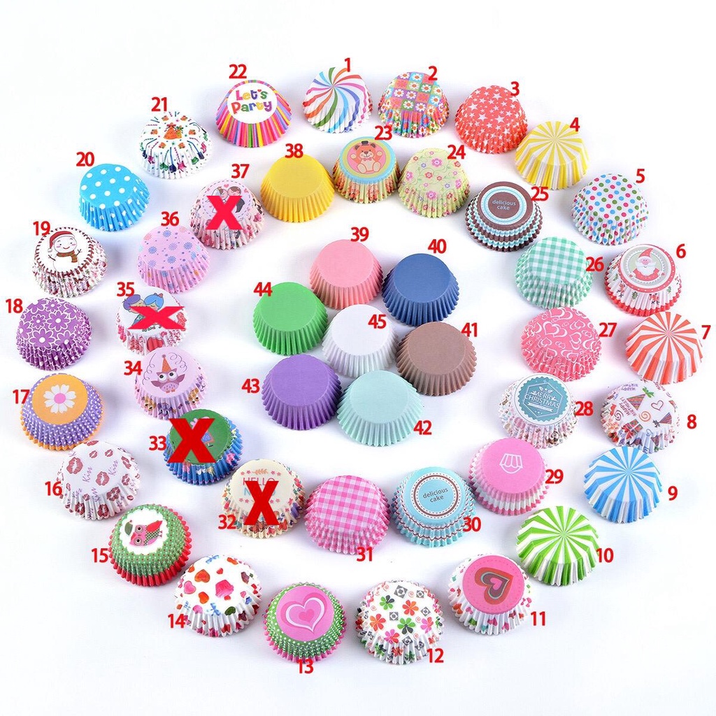 paper cupcake/ kertas cupcake motif isi 100 pcs