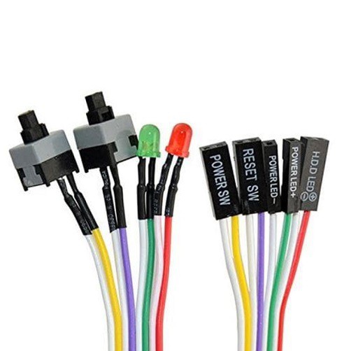 Kabel Front Panel 1 Set Switch Reset - Power - LED Untuk Casing PC CPU - satu set