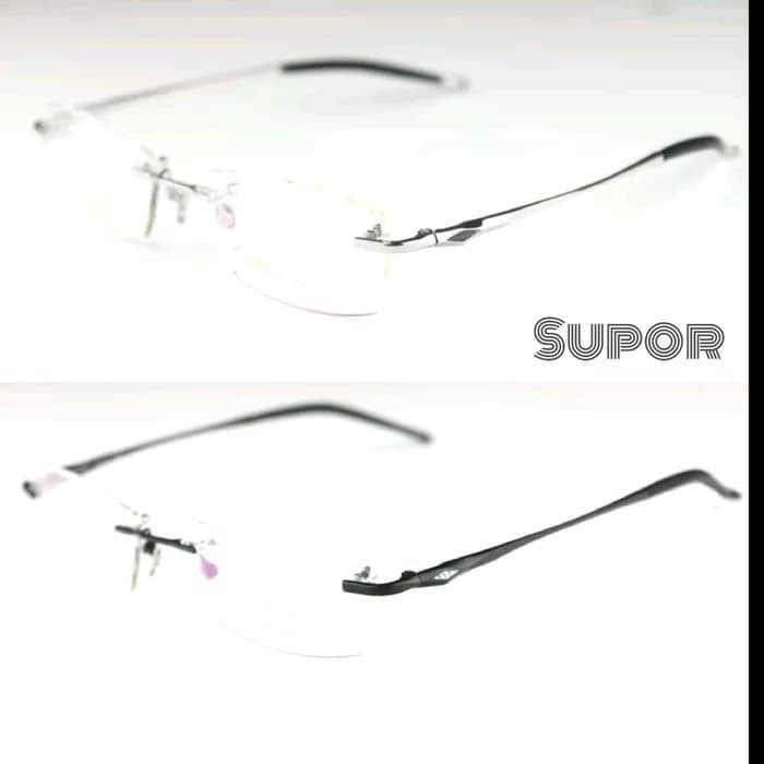 Kacamata Minus Pria - Frame Kacamata Frameless Fl7 Kaca Mata Minus Plus Pria Wanita Rimless