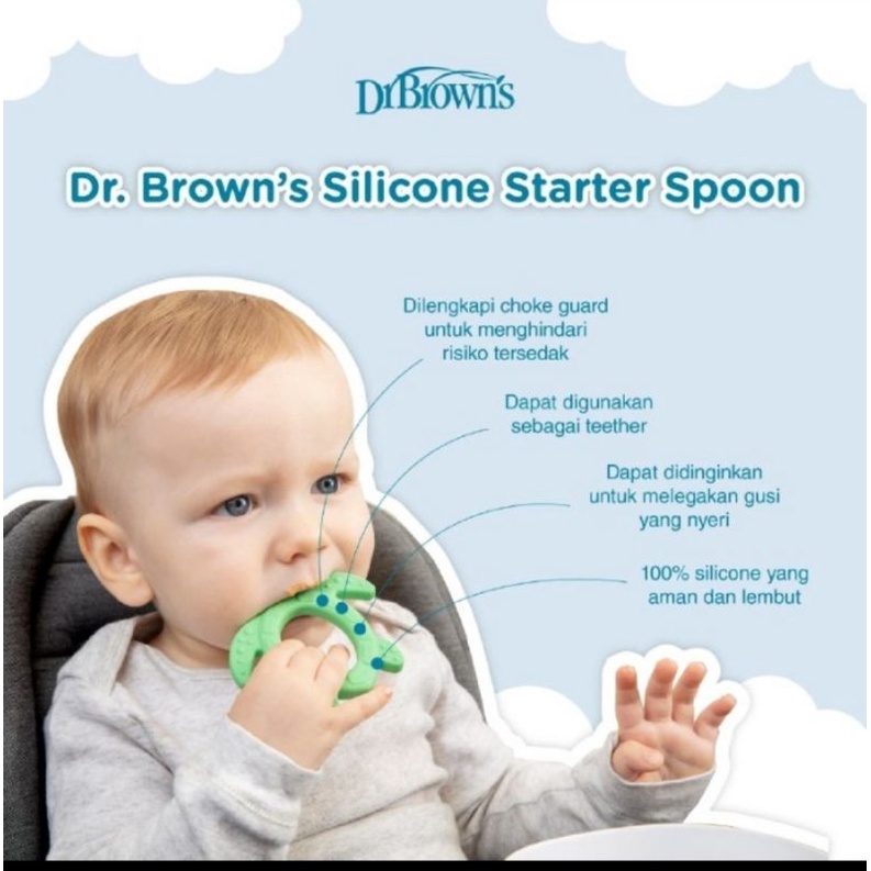 Dr.Brown's Silicone Starter Spoon Turtle/Sendok Makan Bayi