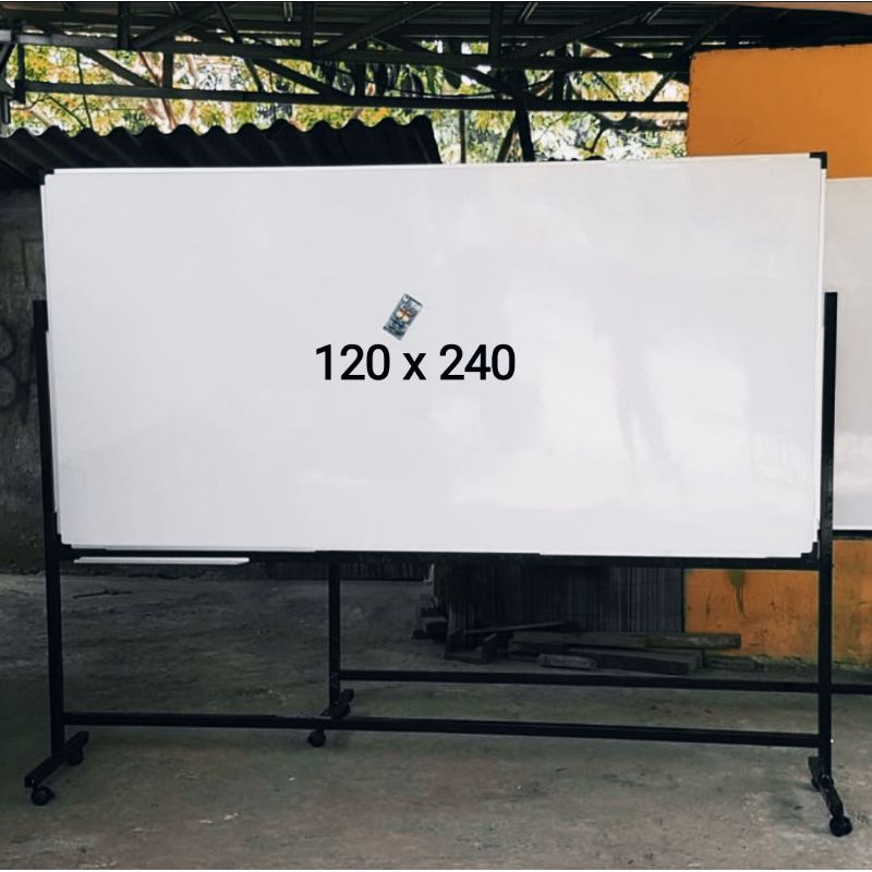 whiteboard besar standing 120 x 240 cm