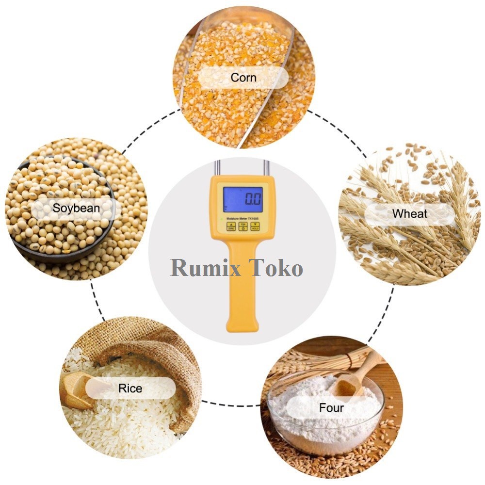 TK100S Digital Grain Moisture Meter Pengukur Kadar Air Untuk Biji/Bubuk Alat Ukur Kelembaban Beras