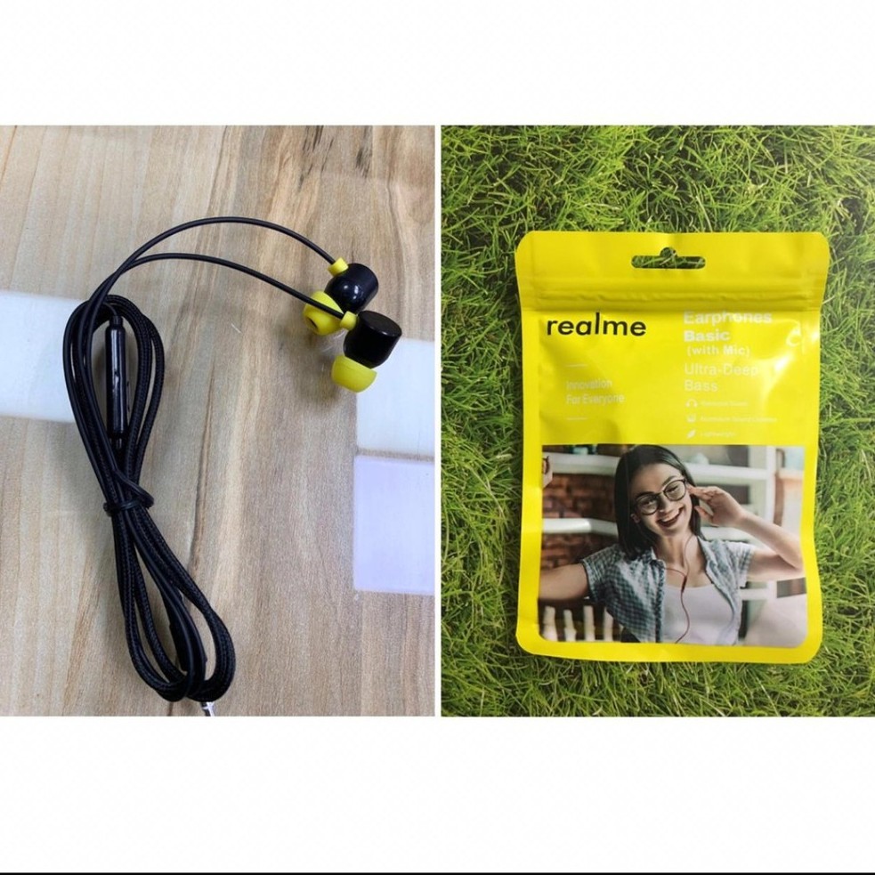 Handsfree Realme Headset Realme Stereo Earphone Superbass