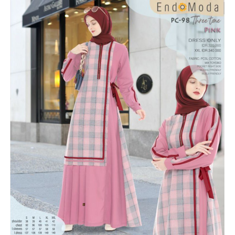 GAMIS ENDOMODA PC 121 THREE TONE || SYARI &amp; CASUAL