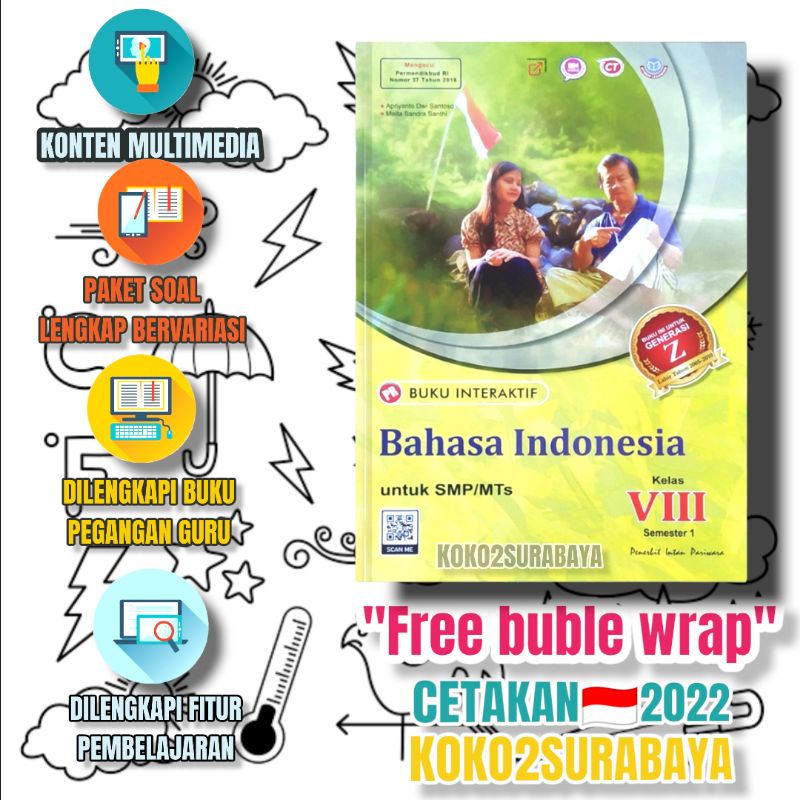 BUKU PR INTERAKTIF BAHASA INDONESIA SMP KELAS 8 SEMESTER 1 LKS INTAN PARIWARA 2022