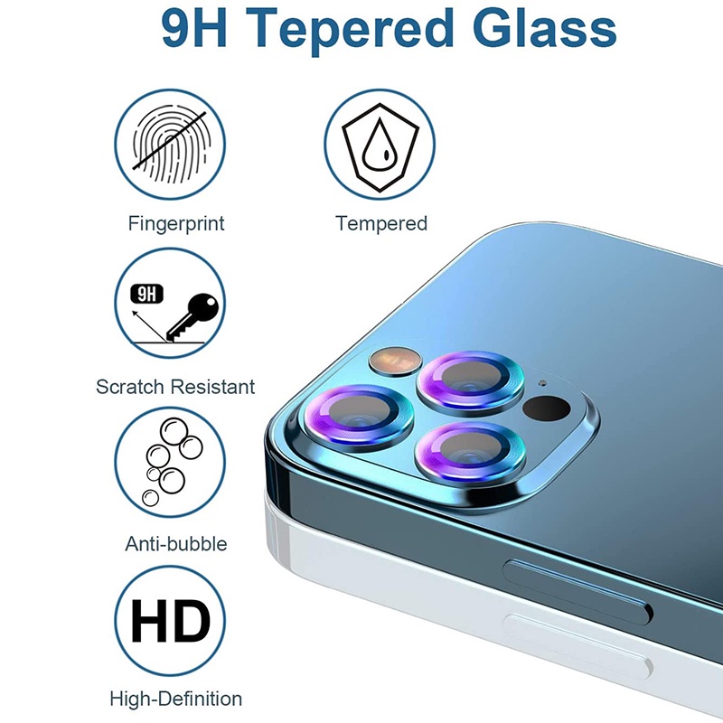 2 / 3Pcs Pelindung Lensa Kamera Tempered Glass HD Anti Air / Jatuh Untuk Iphone 13