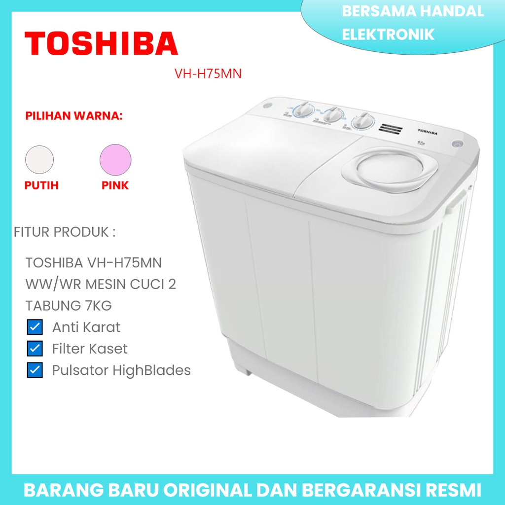 Jual Promo Mesin Cuci Toshiba 2 Tabung Vhh75ww Mesin Cuci 2 Tabung Murah Mesin Cuci 7kg Indonesiashopee Indonesia