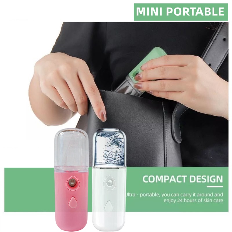 Mini Portable Nano Spray Semprotan Nano Spray Mini Mist Sprayer Portable Pelembab Perawatan Wajah Facial Humidifier USB