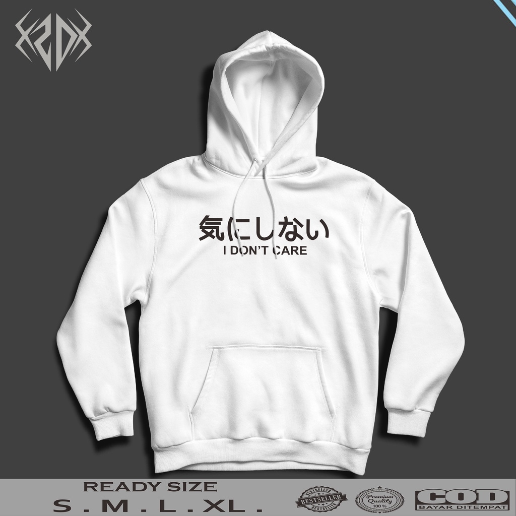 HOODIE TULISAN JEPANG I DON'T CARE / HOODIE PRIA / JAKET PRIA / HOODIE KEREN