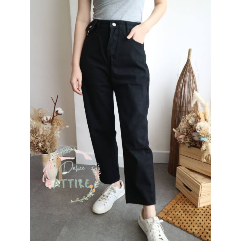  Celana  Jeans  Panjang High waist Mom Jeans  Wanita Kekinian  