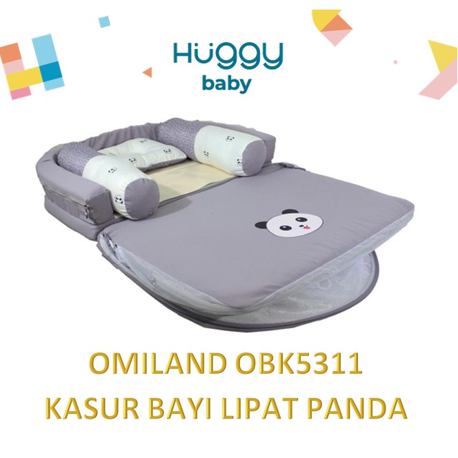 Omiland OBK5311 Kasur Bayi Lipat Kelambu Panda Series