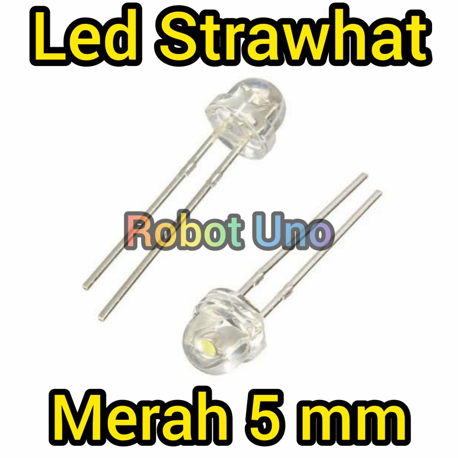 LED Strawhat 5mm Merah Straw Hat