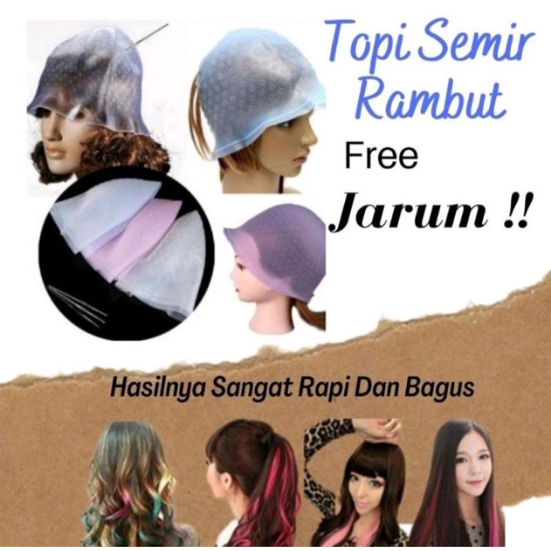 Magic Cap Topi Highlight Rambut dan Jarum Congkelan Highlight / Alat Pewarna Rambut /