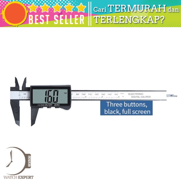 Bisa COD Jangka Sorong Digital LCD Vernier Caliper Micrometer 3 Buttons 15CM - Maisi SH20